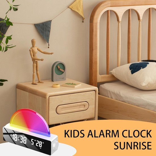 Wake Up Light Sunrise Alarm Clock, Sunrise Alarm Clock, Night Light with Alarm Clock Atmosphere, Heavy Sleeper Alarm Clock, Intelligent Alarm Clock, Alarm Clock for Bedroom van Wake-up Light — afbeelding 3