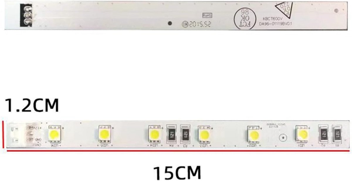 LED Verlichting Strips - Koelkast Lamp - Koelkast Verlichten - Energiezuinig Ontwerp - 15 x 1.2 cm - Wit