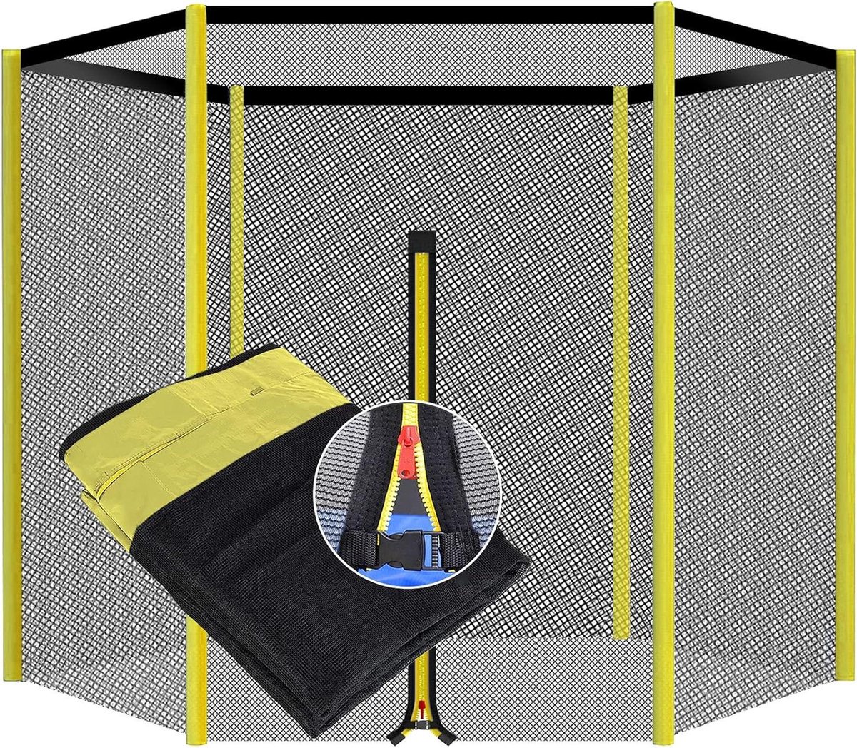 Trampoline Veiligheidsnet, vervanging voor 153 cm, 183 cm, 244 cm, 305 cm, 366 cm, 430 cm, 488 cm, geschikt voor 6/8/12 stangen, weerbestendig buitengebruik