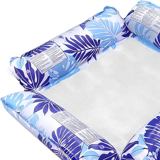 Opblaasbare Zwembaddrijver - Watermat Vlotter - Zomerse Ontspanning - Ergonomische Ondersteuning - 110 x 100 cm - Blauw — afbeelding 5