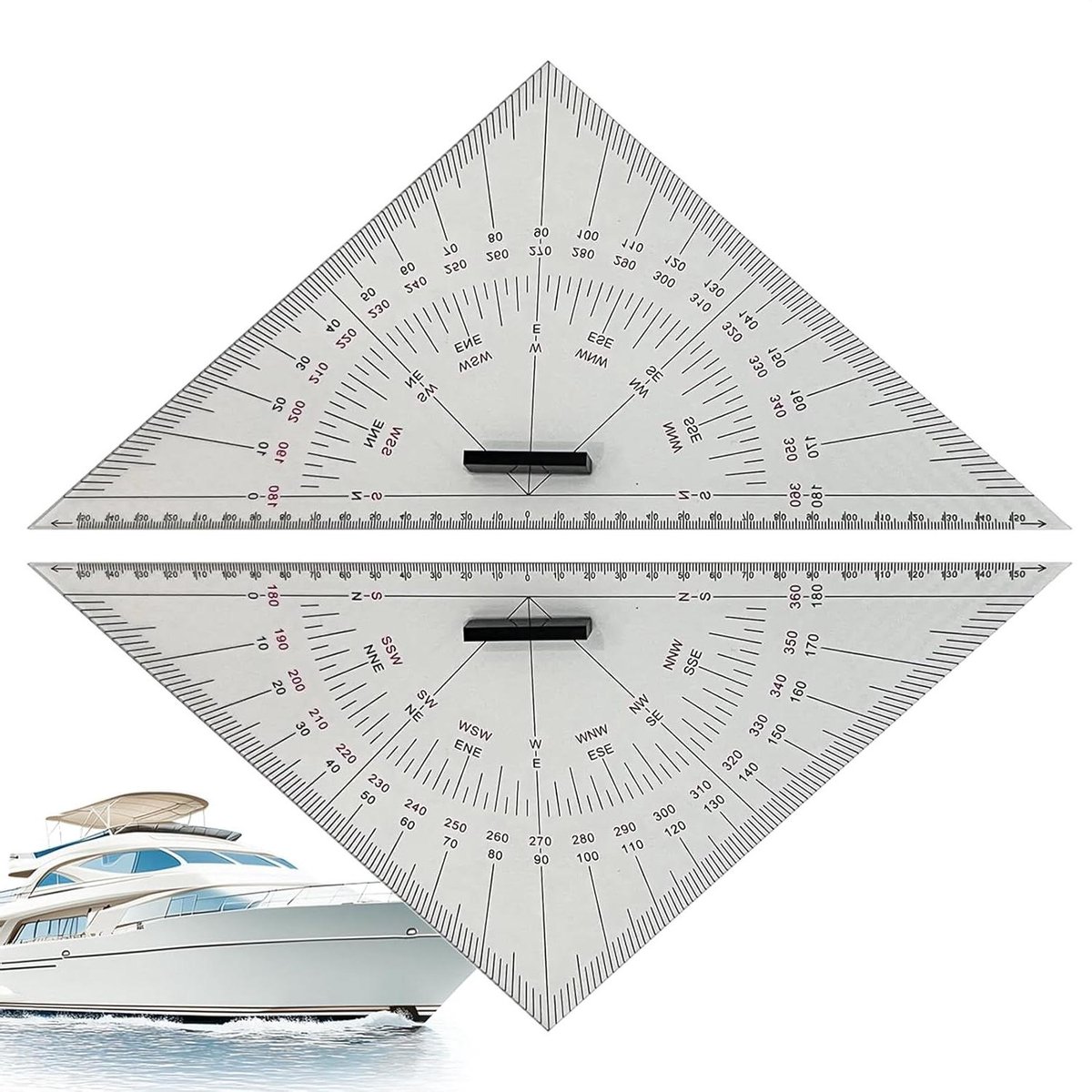Navigatiesjabloon Set - Driehoekige Liniaal - Nauwkeurig Tekenen - Acryl Materiaal - 30 cm - Transparant