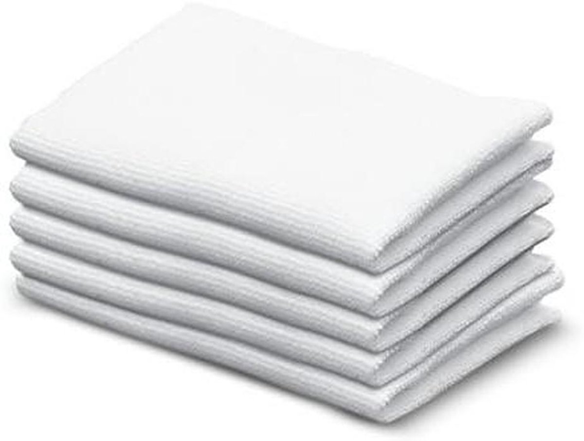 Stoomreiniger Doeken - Microvezeldoeken Set - Hygiënisch Reinigen - Universeel Geschikt - Set van 5 - Wit