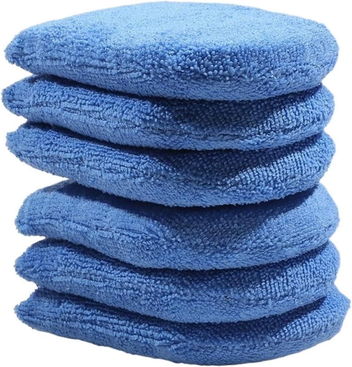 Autowas Applicator Pads - Polijst Spons - Auto Waxen en Polijsten - Zacht en Duurzaam - 6 Stuks - Blauw