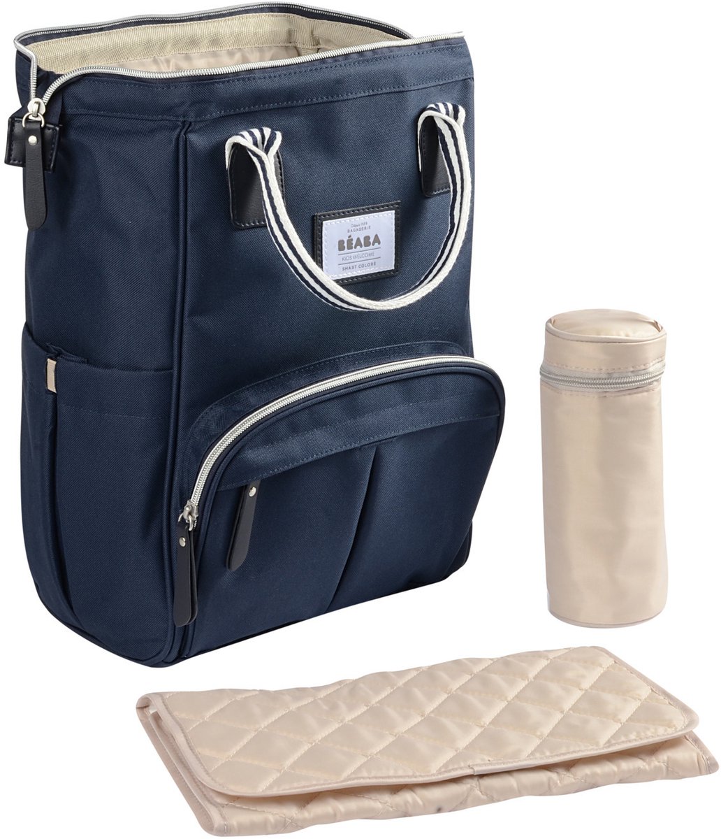 Béaba Wellington - Verzorgingstas Rugzak - Unisex Luiertas - Met Geïsoleerde Zak & Verzorgingsmatje - Waterbestendig - Blauw