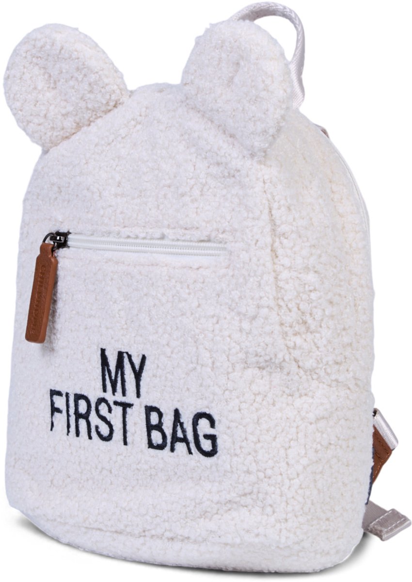 Childhome My First Bag - Kinderrugzak - Teddy Ecru - Zacht & Trendy - Verstelbare Veiligheidsgesp
