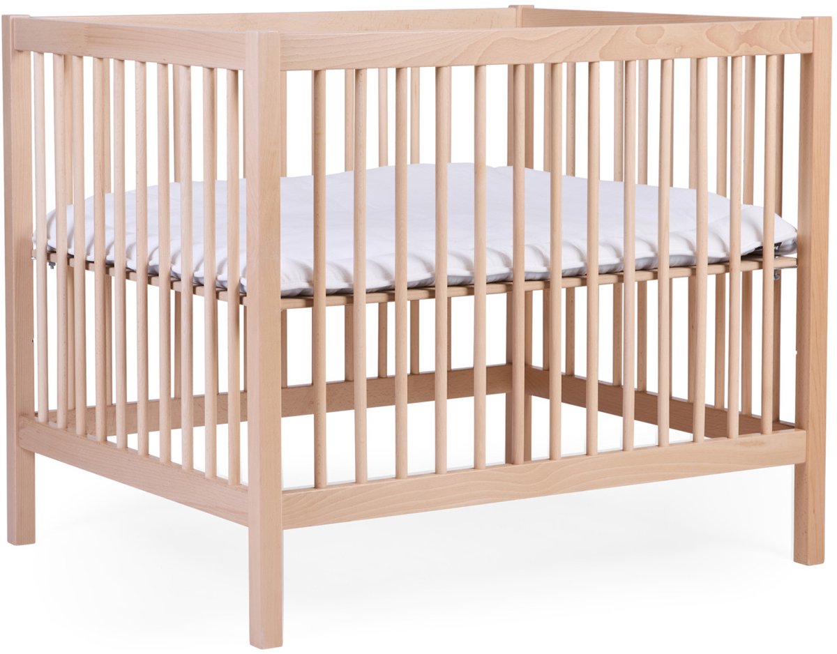 Childhome - Park PA97 + Wieltjes - Box - 95x75 cm - Hout - Naturel - Verstelbaar en Verplaatsbaar