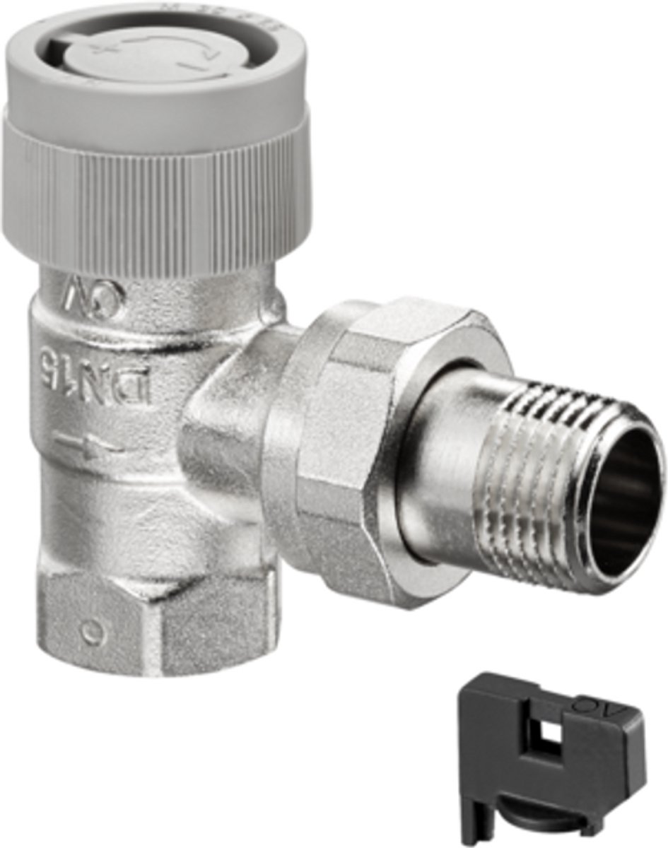 OVENTROP Thermostaatventiel AQH Hoek DN 15, Rp 1/2 x R 1/2, PN 10, Debietbereik 35 - 420 l/h, 1183094