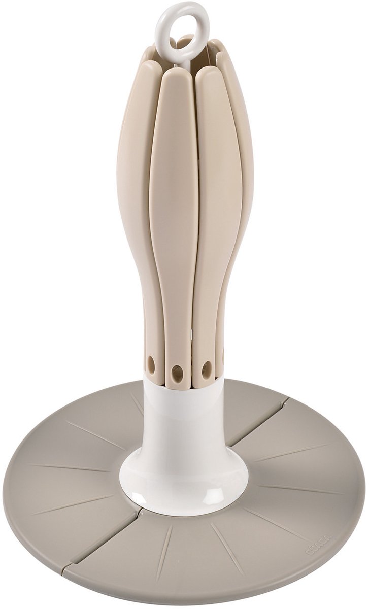 Béaba Flessenrek - Opvouwbaar Droogrek - Compact & Hygiënisch Afdruiprek voor Zuigflessen - Voor 8 Baby Flessen & Accessoires - Beige