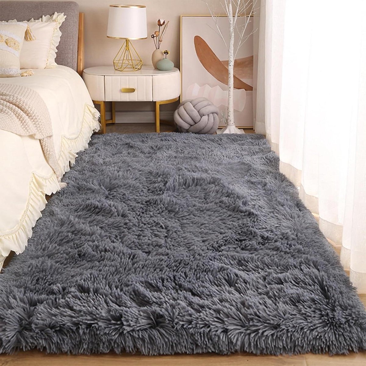 Hoogpolig Vloerkleed - Pluche Tapijt - Woonkamer Aankleden - Wasbaar en Antislip - 345 x 3