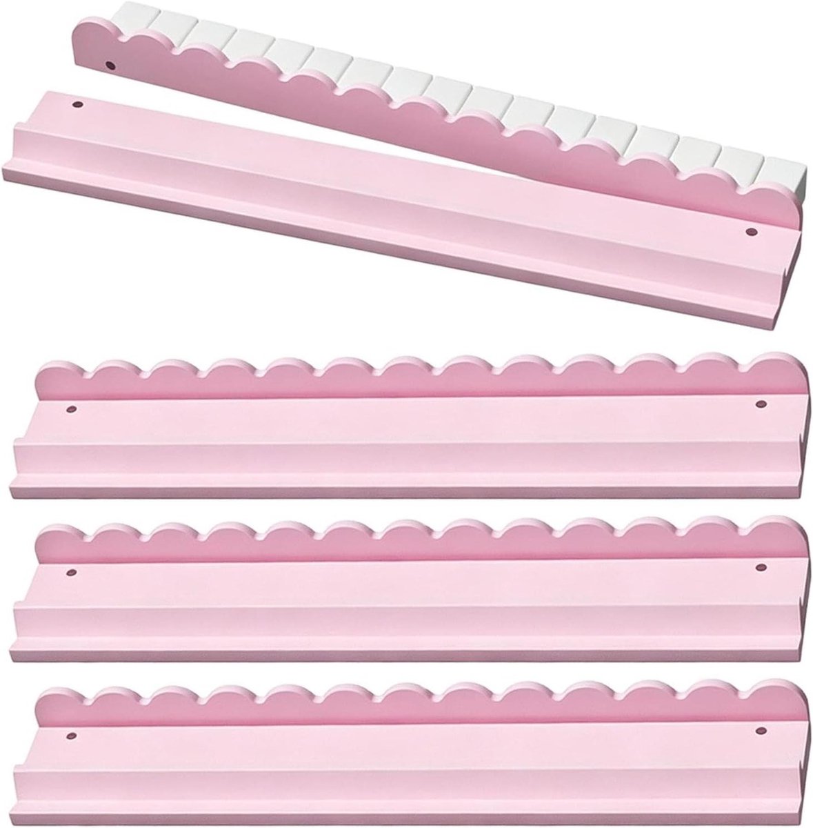 Mahjong Rekken - Tegel Houders - Spel Avonden - Magnetisch Kliksysteem - 4 Delig - Houtkleurig