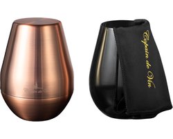 Copain de Vin VinVoyage Copper/Roségoud – Draagbaar Kristallen Wijnglas met Luxe Beschermcase – Signle Pack – Premium Wijncadeau