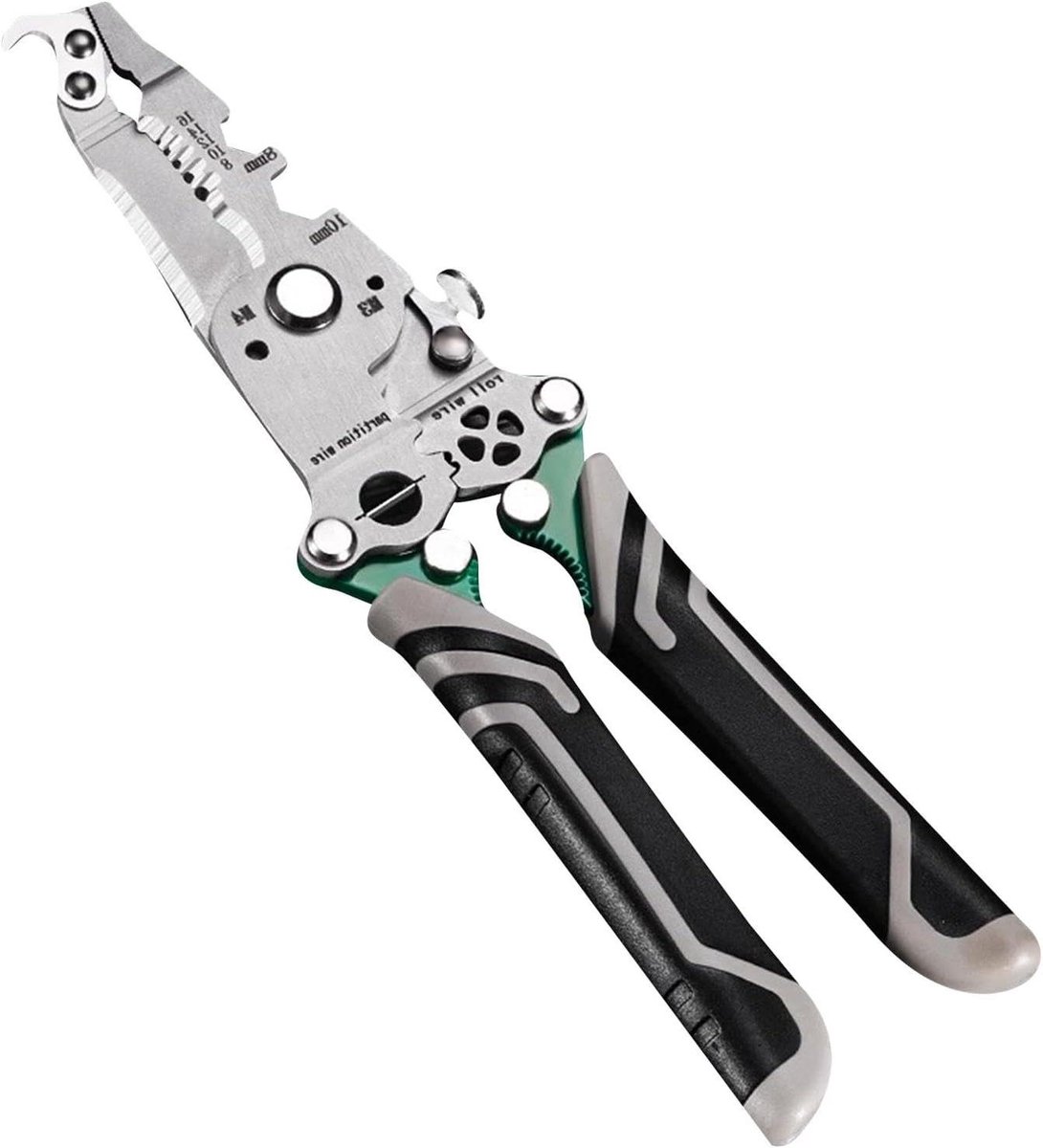 Draadstriptang - Krimptang Stripper - Elektrisch Werk - Multifunctioneel Gereedschap - 0.08-1.6mm - Grijs