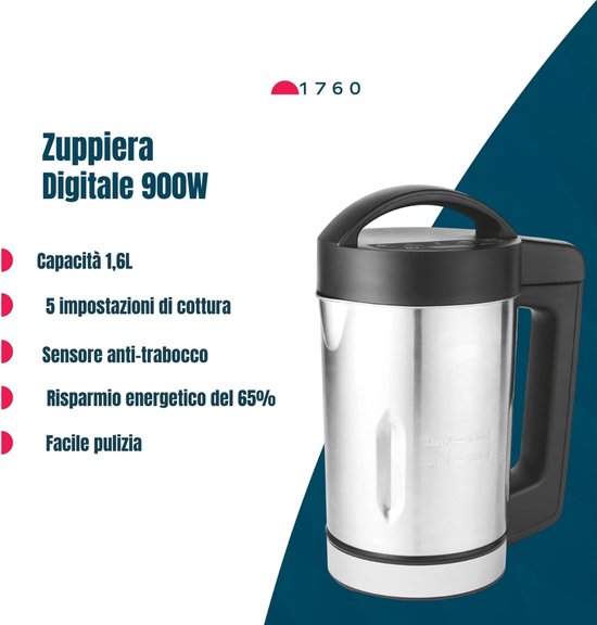 AHD® Soepmaker - Soepmakers - Soupmaker - Zilver - ‎24cm x 17cm x 29cm van Ahd — afbeelding 2