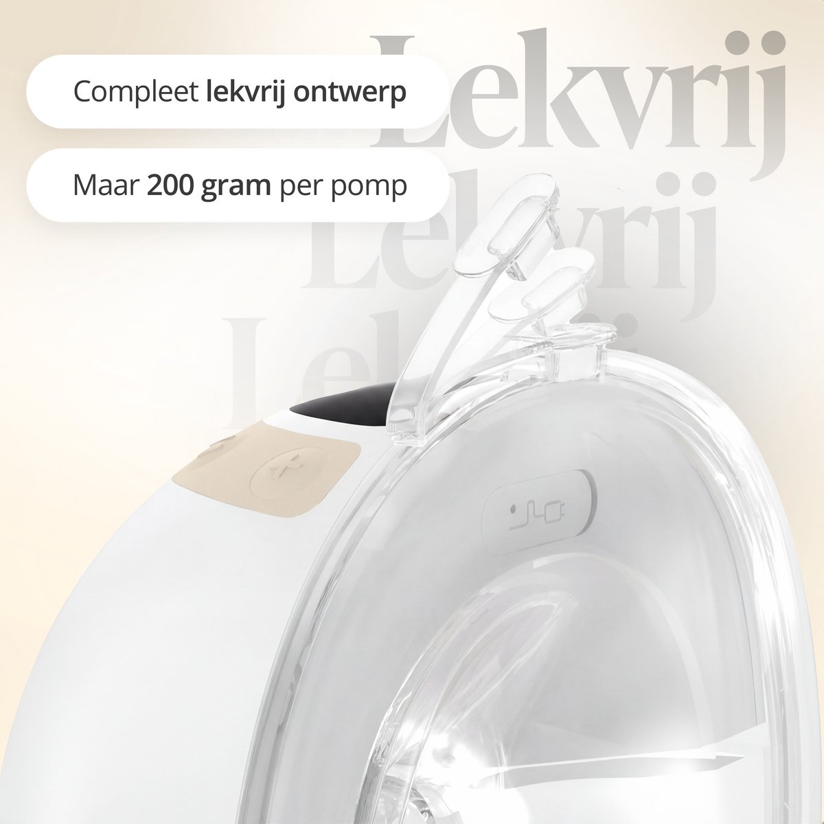 Evite Borstkolf Smart - Elektrische Draadloze Borstkolf - Draagbaar & Handsfree - BPA Vrij - met App - Met Nachtlamp - Incl Opbergtas & Accessoires - Silk Beige thumbnail 4