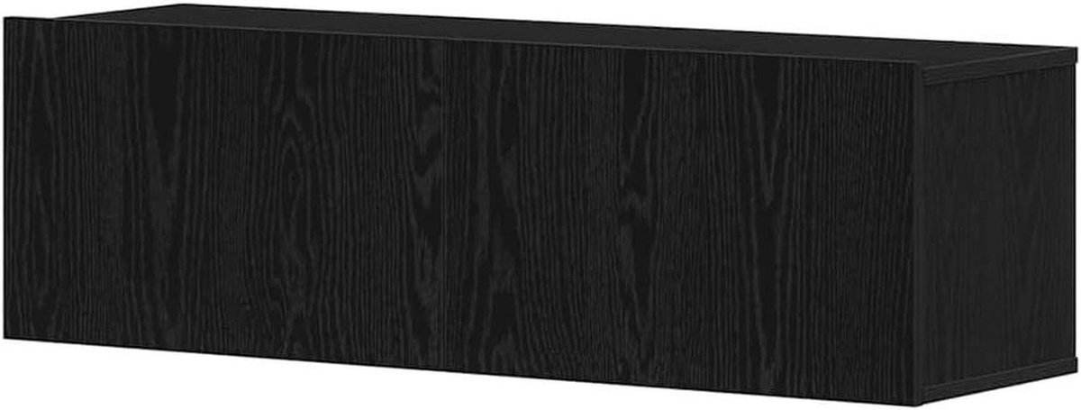 Wandrek TV Kast - Lowboard Planken - Woonkamer Opbergen - Ruimtebesparend Plat - 100 cm Breed - Zwart Eikenlook