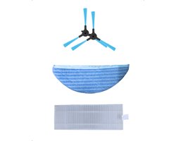 CleanWise Hans Onderhoudspakket – Robotstofzuiger & Dweilrobot Onderdelen – 1 Dweildoek, 1 Filter & 2 Zijborstels – Reserve Accessoires