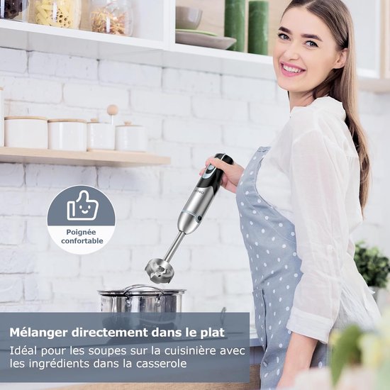 Staafmixer - Mixer - Sauzen Maken - 12 Snelheden Turbo - 700 ml - Zilver — afbeelding 5