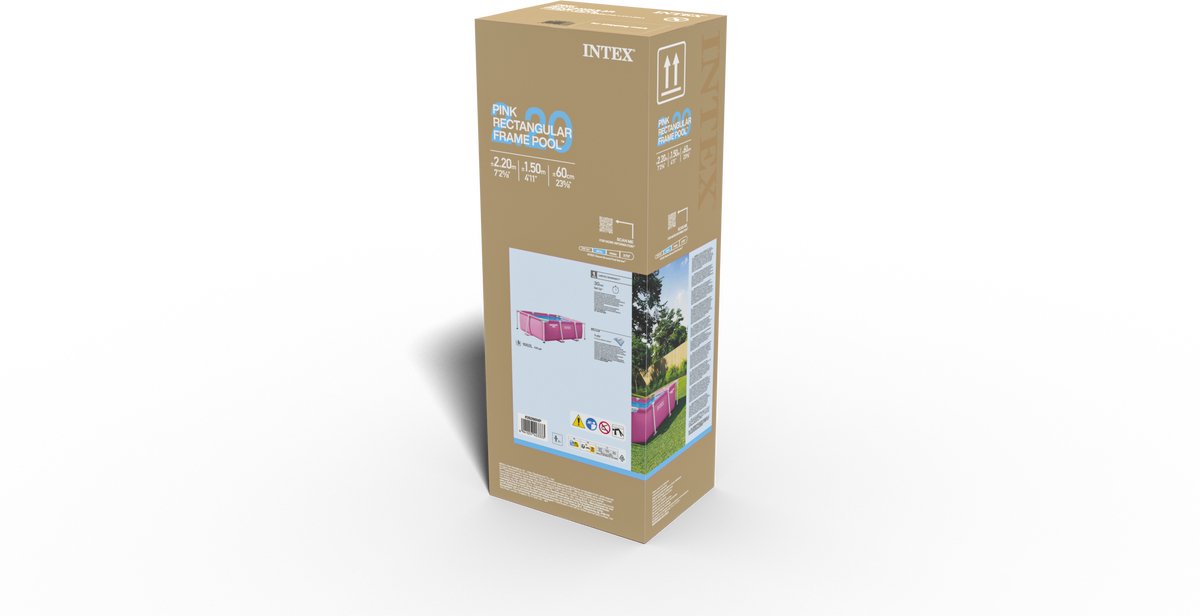 Intex Rechthoekig Opzetzwembad - 220 x 150 x 60 cm kleur roze — afbeelding 6