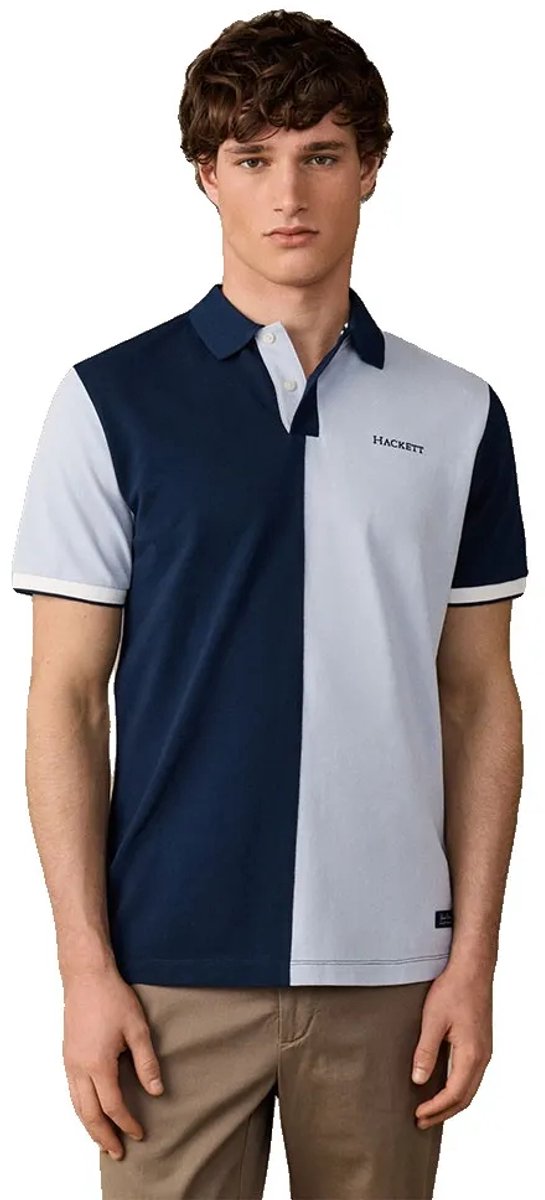 Hackett Hm5600206 Korte Mouw Poloshirt Blauw XL Man