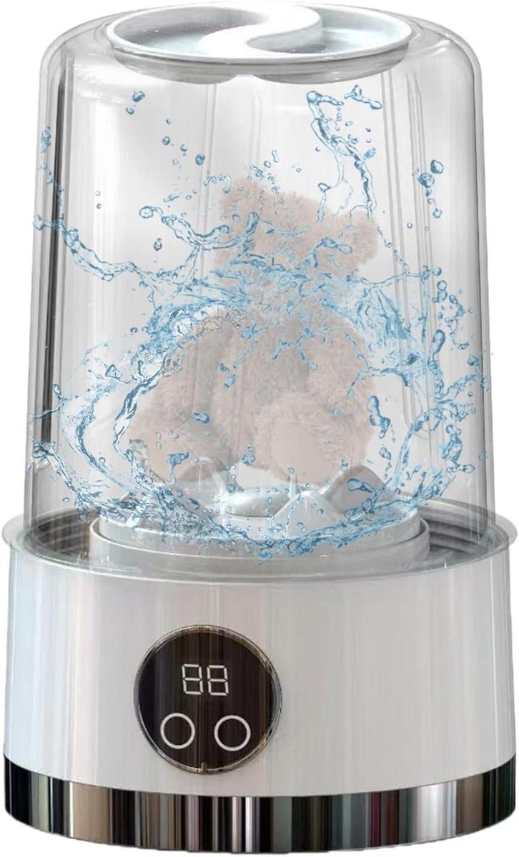 Draagbare wasmachine - Compacte machine - Ondergoed reinigen - Draadloos en stil - 14 cm - Wit