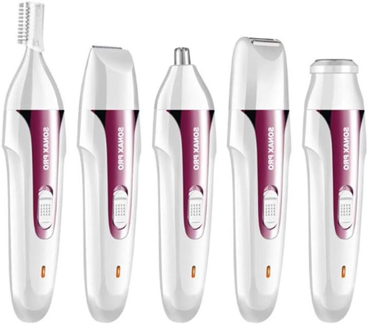 Elektrische Lady Shaver - Gezichtstrimmer Bikini - Persoonlijke Verzorging - 5-in-1 Systeem - USB Oplaadbaar - Paars