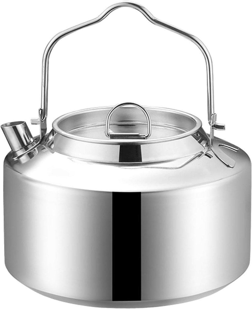 Koffieketel - Waterkoker Theepot - Buiten koken - Roestvrij staal - 17.9 cm - Zilver