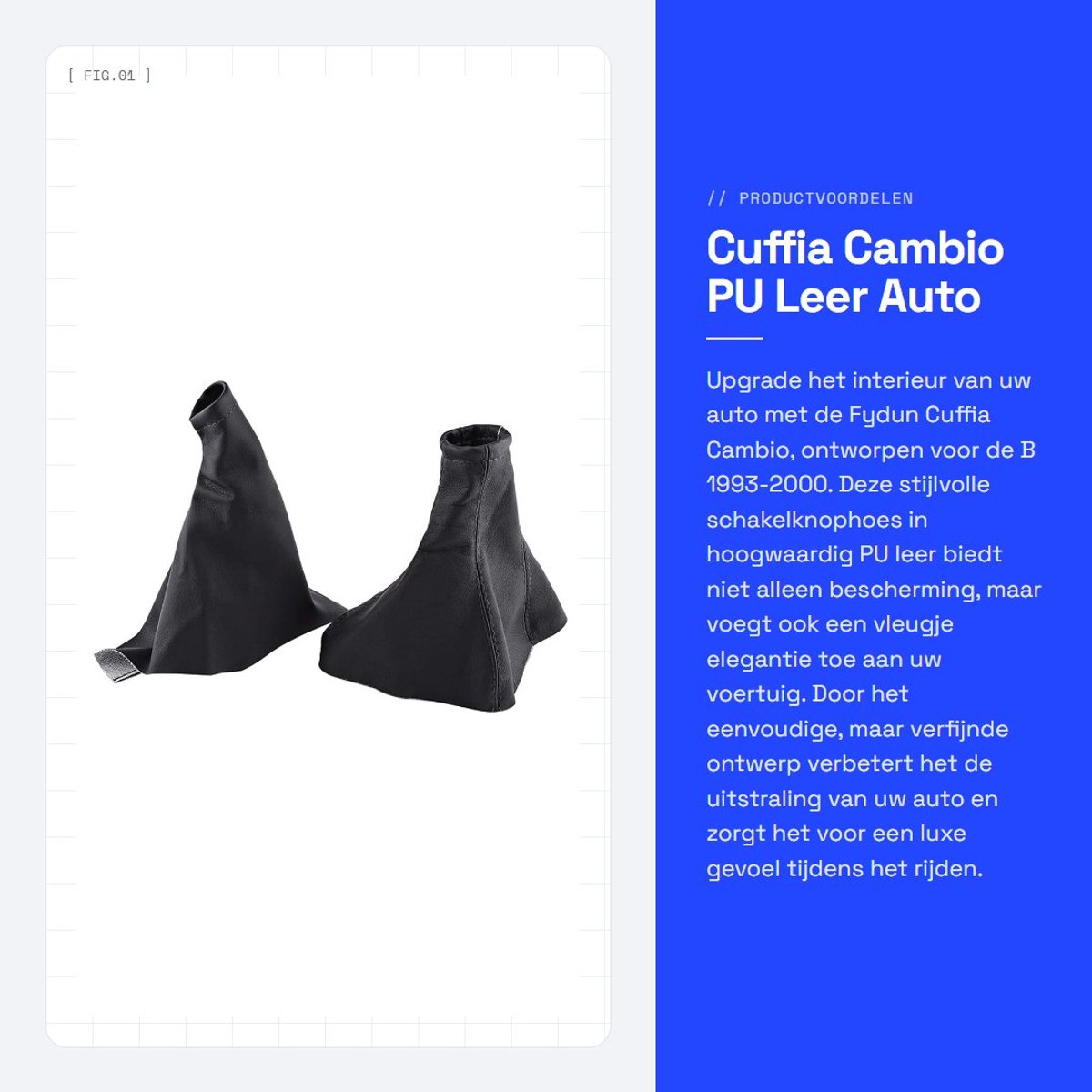 Dailygoods- Cuffia Professionele Accessoires - PU Hoes - Antipolvere - Eenvoudige Installatie - Elegant Design - Geschikt voor B 1993-2000 - Versnellingspookhoes