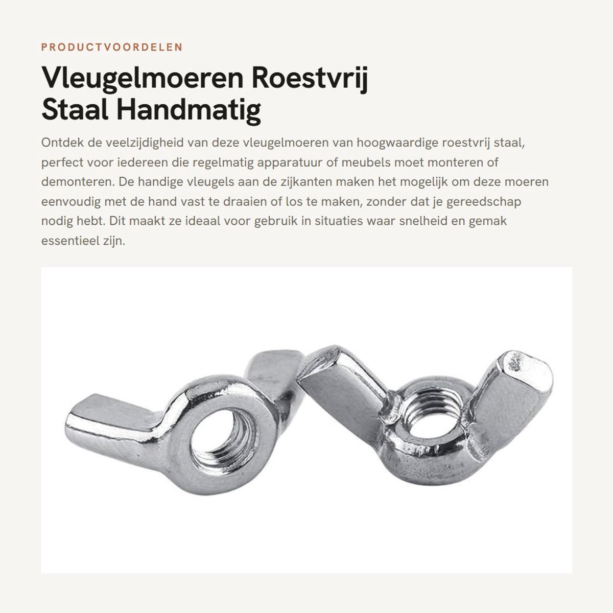 Dailygoods- Vleugelmoeren RVS 316 - DIN315 - 10 Stuks - Vlindermoeren - M3/M4/M5/M6/M8 - Handvastdraaibaar - Moeren