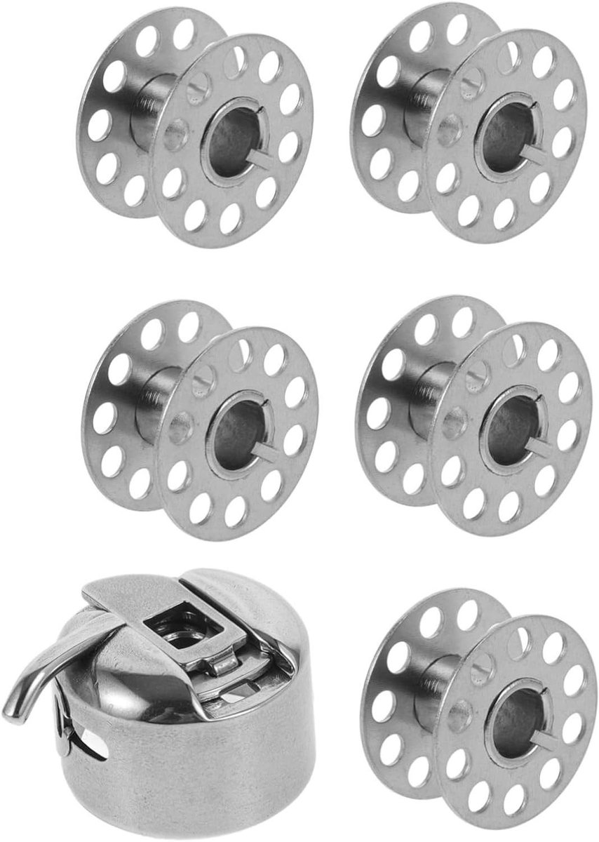 Naaimachine Spoelen - Spoelhuis Set - Handwerk Projecten - Duurzaam IJzer Materiaal - 1cm Hoogte - Zilver