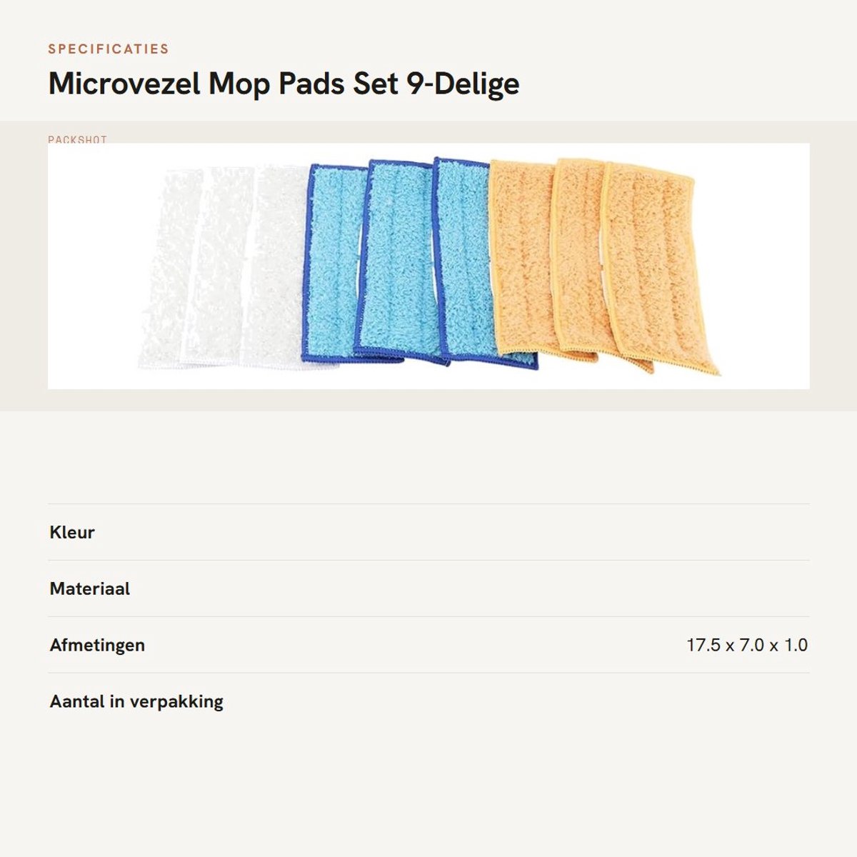 Dailygoods- Mop Pads 9-Stuks Set - Wasbare Microvezel - Herbruikbaar - Sterke Hechting - Voor Robotstofzuiger - Voorkomt Krassen - Mopdoek