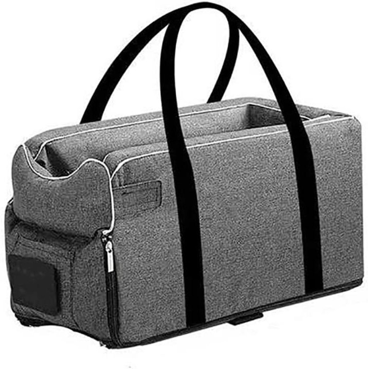 Autostoeltje voor honden - Honden Zitje - Veilig Reizen - Met handgrepen - 42 x 20 cm - Grijs