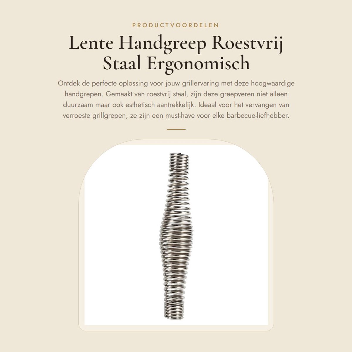 Dailygoods- Fornuis Handgreep Roestvrij Staal - Grillgreep - BBQ Accessoire - Houtkachel Greep - Ergonomisch - 11 cm Lengte