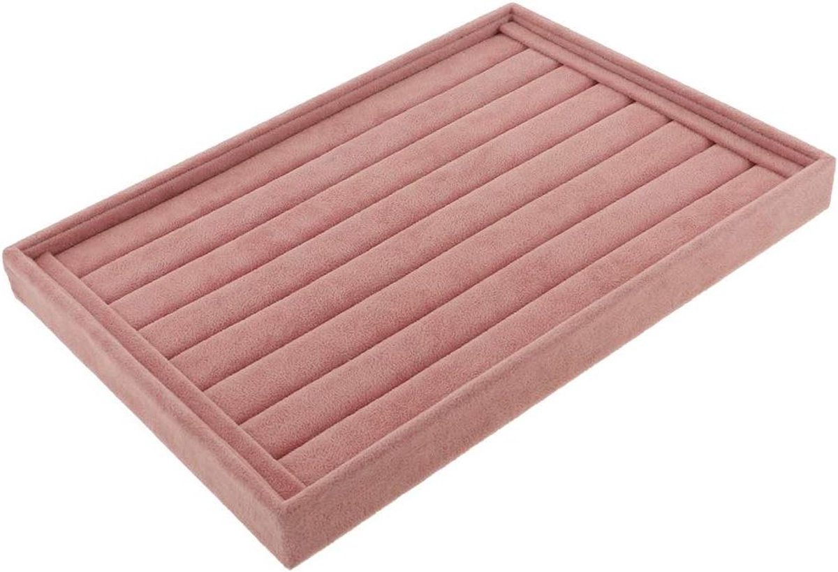 De juwelenkast, de juwelenkast Fluwelen Sieraden Oorbellen Display Tray Organizer Snuisterijen Houder Opbergdoos 35x24x3cm - 3, 35 x 24 x 3cm (Kleur: 3)
