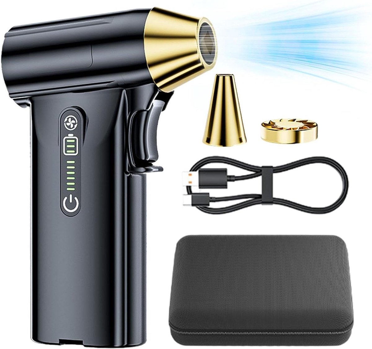 Oplaadbare Air Duster - Draadloze Bladblazer - Stof Vrij Maken - 130.000 RPM Motor - 3 Snelheden - Zwart