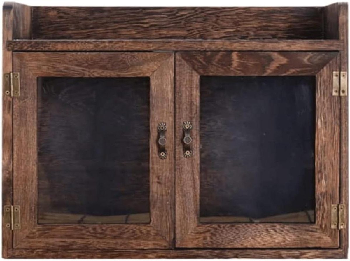 Broodtrommel Hout - Broodbox Keuken - Brood Vers Houden - Transparant Venster - 35x26CM - Natuurlijk
