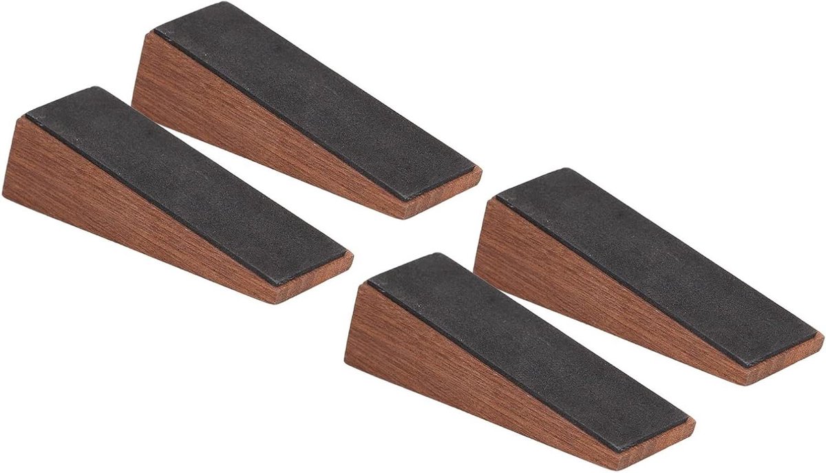 Houten Deurstopper - Deurvanger - Deuren Op Hun Plek - Antislip Beukenhout - 4 Stuks - Natuurlijk Hout