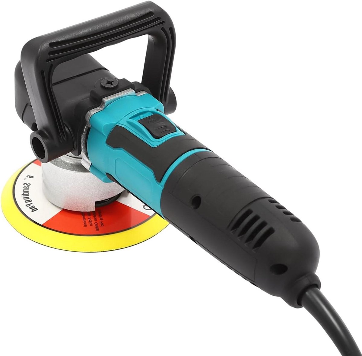 Accu Polijstmachine - Auto Polijstset - Voertuig Glans Herstellen - Excentrisch Golfontwerp - 15 cm Schijfdiameter - Zwart Blauw