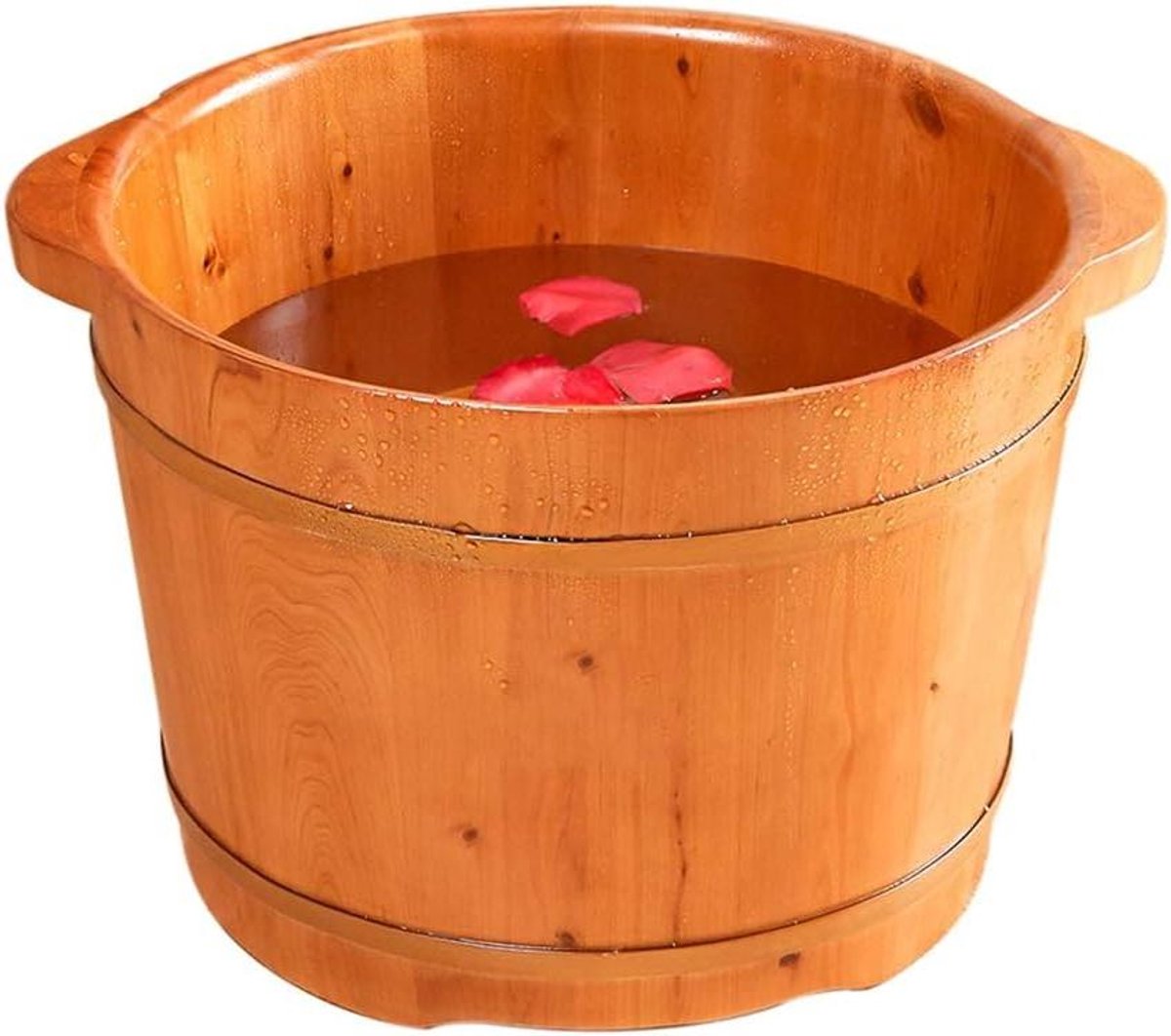 Houten Voetenbad - Spa Emmer - Ontspanning Thuis - Handgemaakt Cederhout - 32 cm Diameter - Natuurlijk Hout