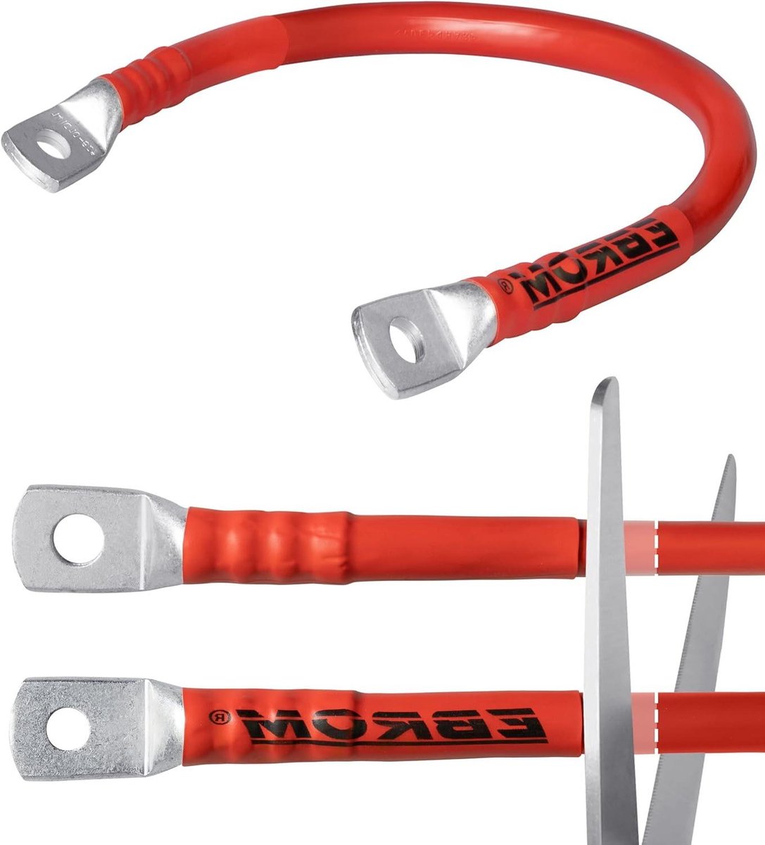 Accukabel - Autokabel - Stroomvoorziening - Kant-en-klaar gemonteerd - 25 mm² - Rood