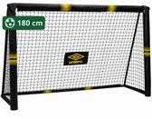 Umbro Voetbaldoel - Voetbal Goal 180 x 120 x 60 cm - Voetbalgoal Groot - Buitenspeelgoed voor Kinderen en Volwassenen - Snelle Montage - Voetbal Training Doel - Metaal - Zwart/ Geel