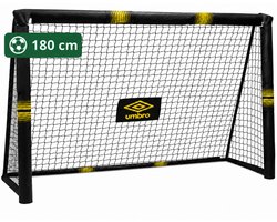 Umbro Voetbaldoel - Voetbal Goal 180 x 120 x 60 cm - Voetbalgoal Groot - Buitenspeelgoed voor Kinderen en Volwassenen - Snelle Montage - Voetbal Training Doel - Metaal - Zwart/ Geel