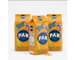 Harina P.A.N. 3 x 1kg Voorgekookt Geel Maïsmeel – Premium Kwaliteit Meel voor Authentieke Arepa’s, Glutenvrij & Veelzijdig – Ambachtelijke Goudgele Textuur & Rijke Smaak Traditionele Amerikaanse Gerechten – Eenvoudig te Bereiden – Kajal Sticker