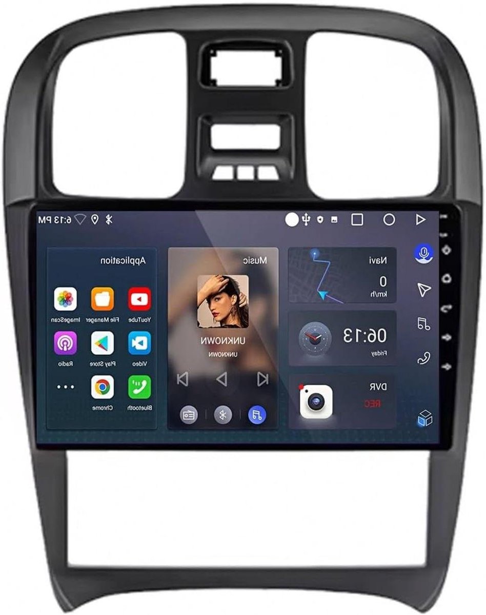Autoradio voor Hyundai Sonata 2003-2009 Gps Voor Auto'S, Navigatie Gps Navigatie met Carplay Android Auto Wifi Bluetooth Stuurwielbediening Dsp Usb, 4 Kern 1G+16G