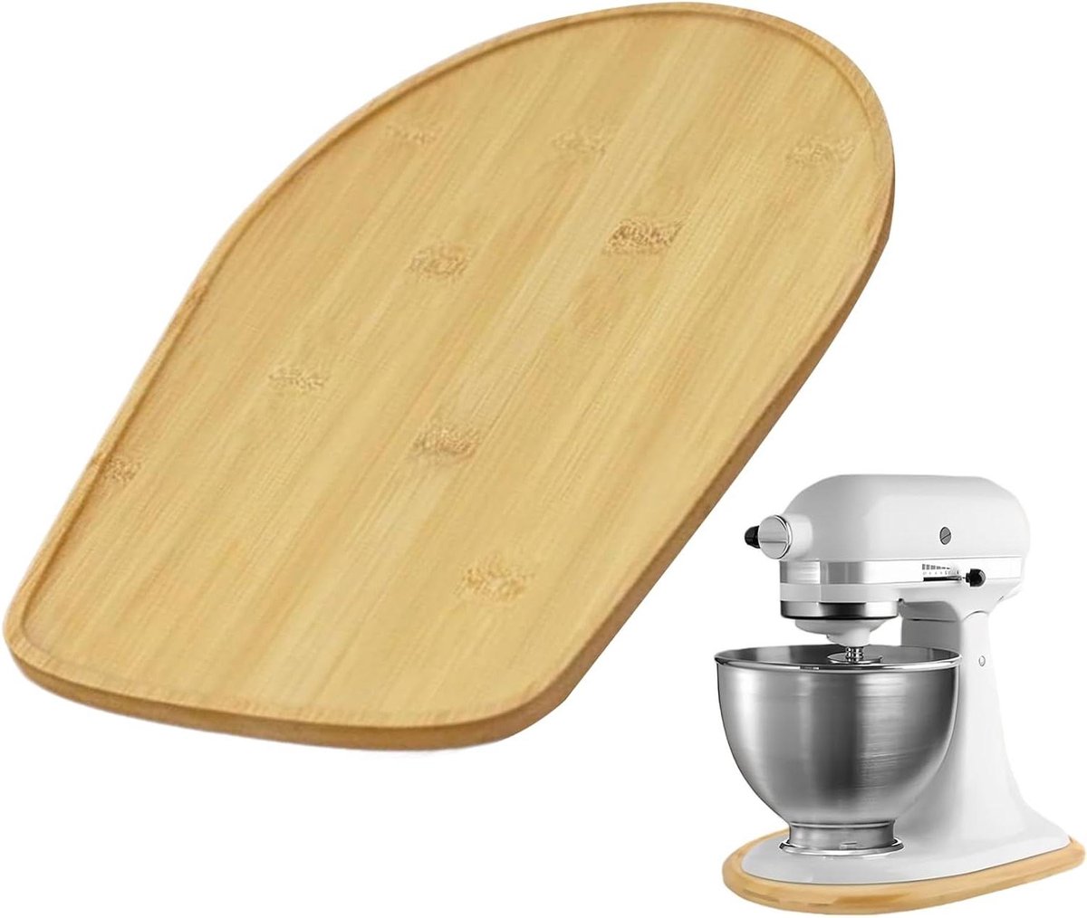 Keukenmixer Schuifmat - Antislip Lade - Thuis Voedselbereiding - Schokabsorberend Ontwerp - 35.6 cm - Houtkleur