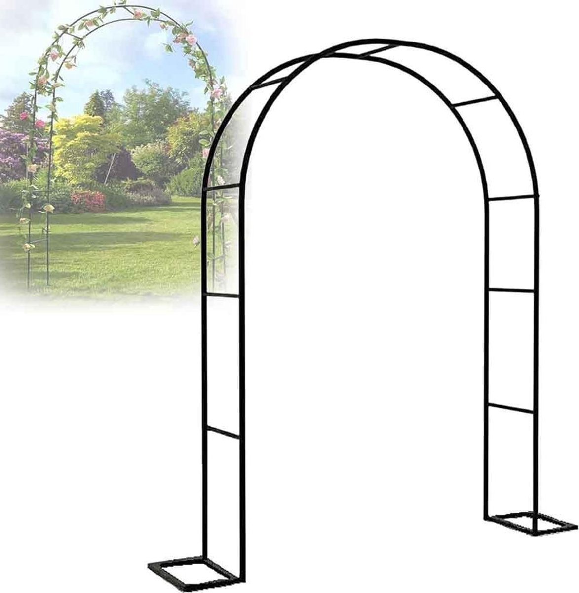 Rozenboog Metaal - Tuinboog Klimhulp - Decoratieve Tuinpoort - Weerbestendig Roestvrij Sta