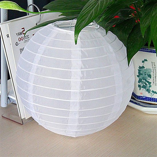 Nylon Lantaarns - Decoratieve Bollen - Feestelijke Decoratie - Waterdicht Materiaal - 16 inch - Wit