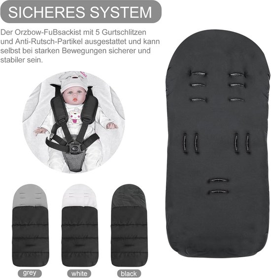 Baby Car Seat Footmuff Winter Pram Sleeping Bag, Universal Pram Footmuff for Pram Buggy Accessories (White) — afbeelding 5