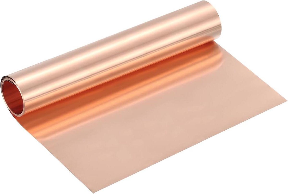 Koperfolie Rol - Metalen Band - Doe-het-zelf Projecten - Hoge Zuiverheid 99.9% - 2500 x 200 mm - Koperkleurig