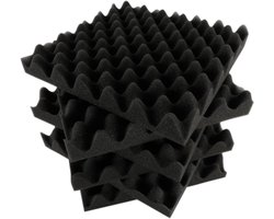 RiToEasysports Eierschuim Pad Akoestische Geluidsisolatie Schuimpanelen 2 "12 Stuks 30x30x5cm voor Home Theater KTV (BLACK)