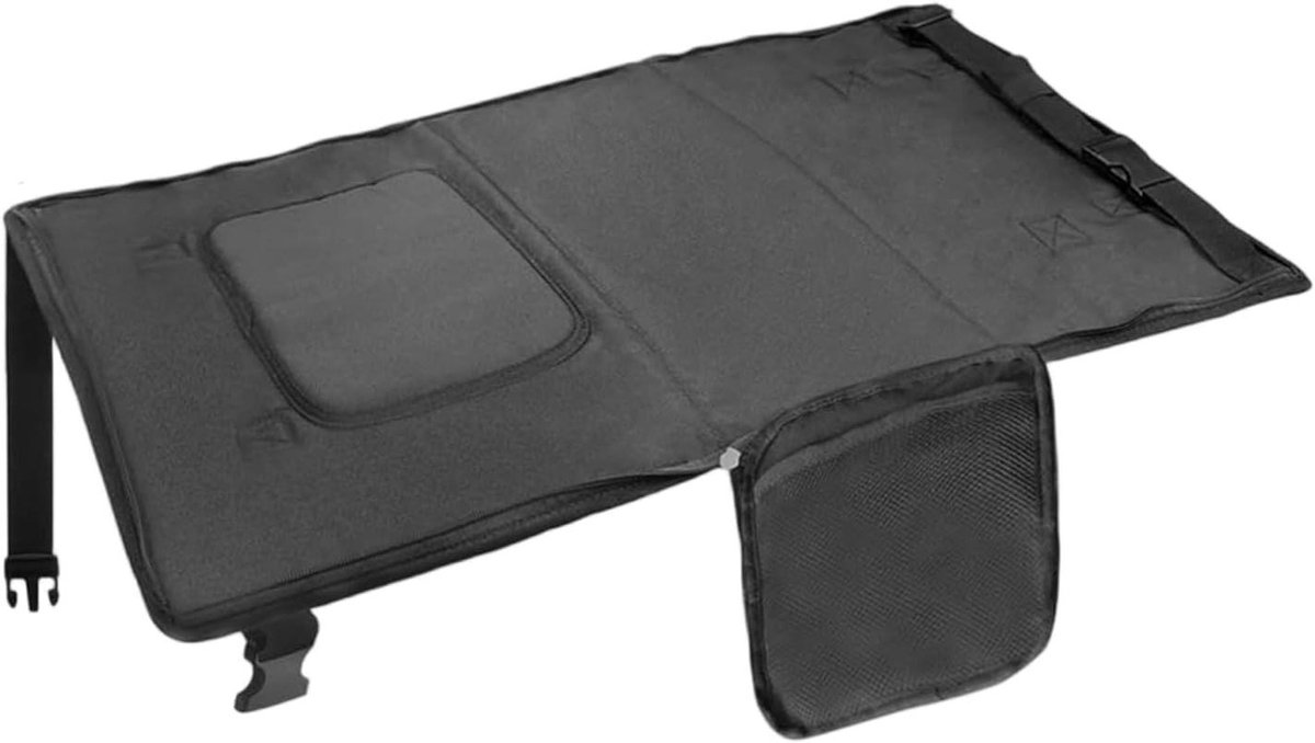 Vliegtuigbed Voetensteun - Reisbed Kinderen - Comfortabel Reizen - Snelle Omzetting - 76x43 cm - Zwart